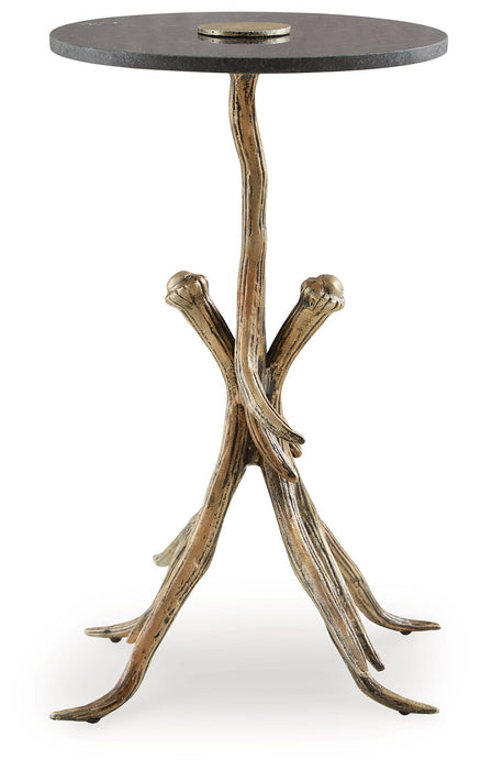 Lemkins - Black / Antique Gold Finish - Accent Table - Simple Home Plus