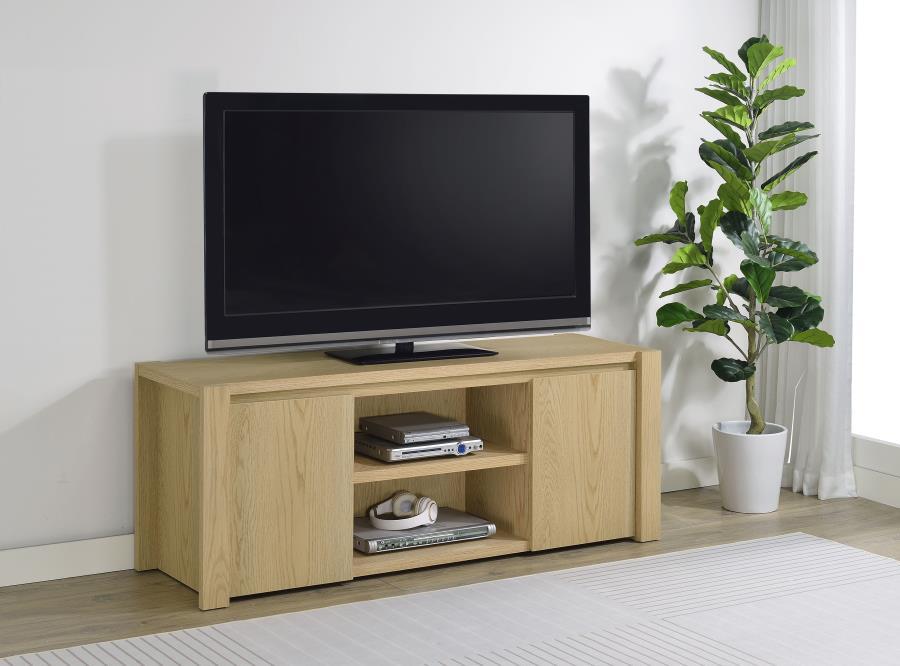Laurelton - 60" 2-Door TV Stand Media Console - Light Oak - Simple Home Plus