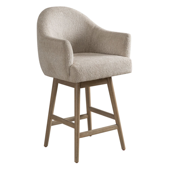Jaxon - Solid Wood Upholstered 26" Counter Height Swivel Barstool - Simple Home Plus