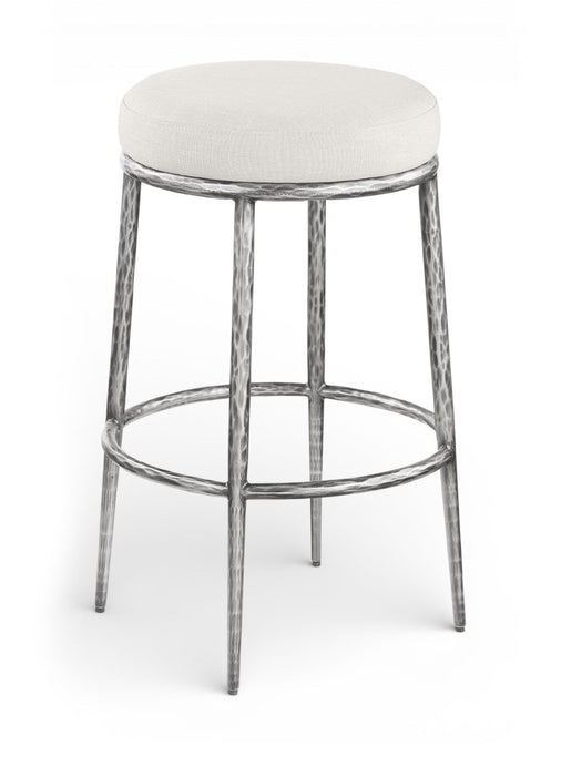 Ferro - Performance Fabric Upholstered Backless Bar Stool - Antique Silver - Simple Home Plus