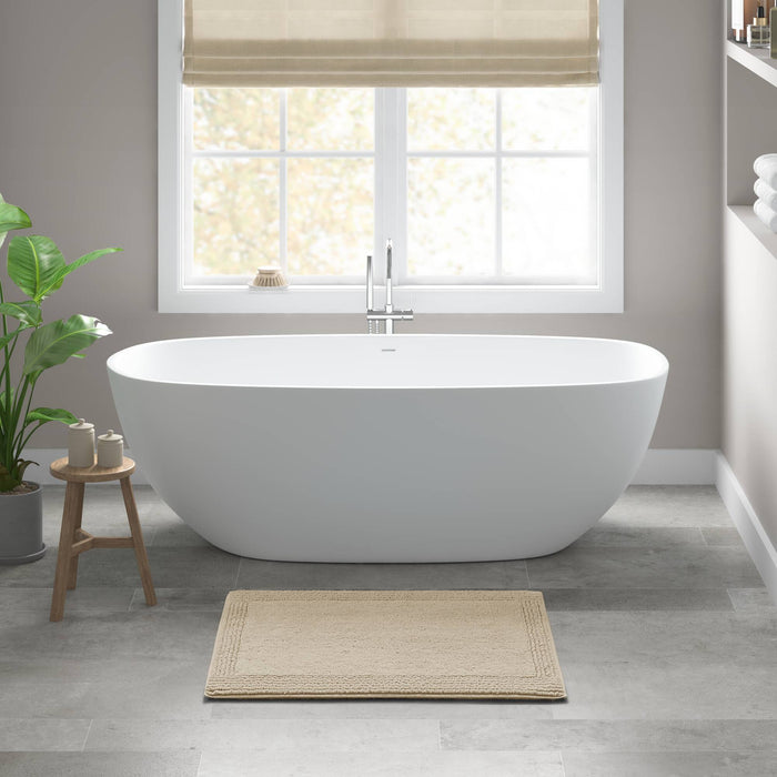 Splendor - 17" x 24" Tufted Reversible Bath Rug - Natural - Simple Home Plus