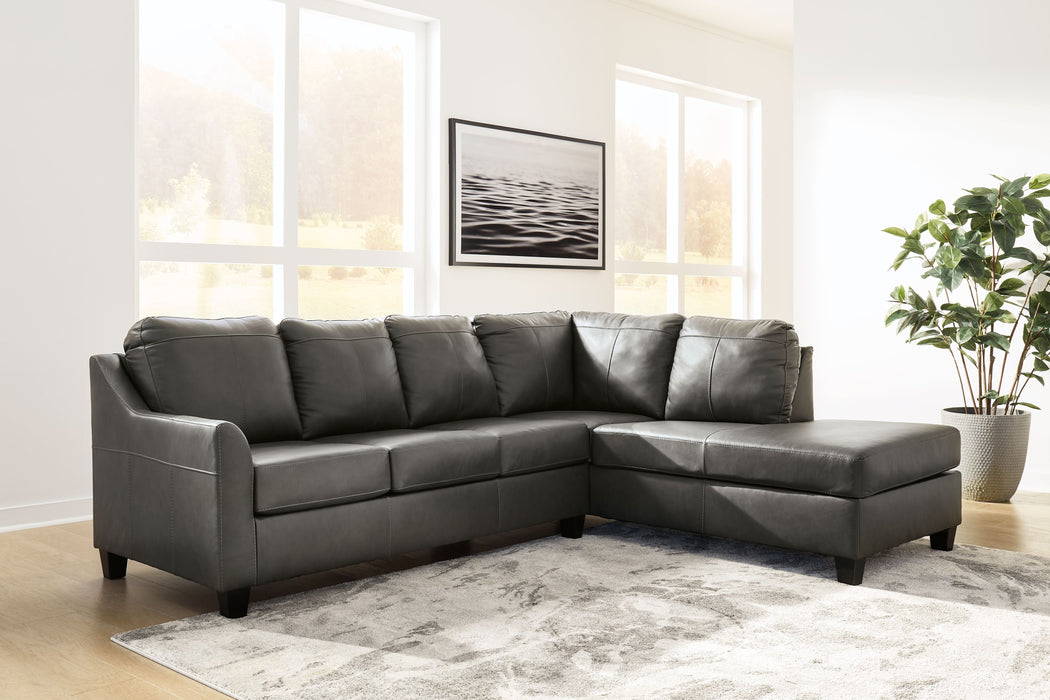 Valderno - Fog - 2-Piece Sectional With Raf Corner Chaise - Simple Home Plus
