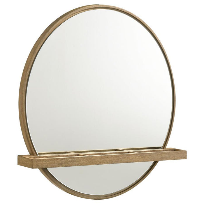 Arini - Round Vanity Wall Mirror With Shelf - Simple Home Plus