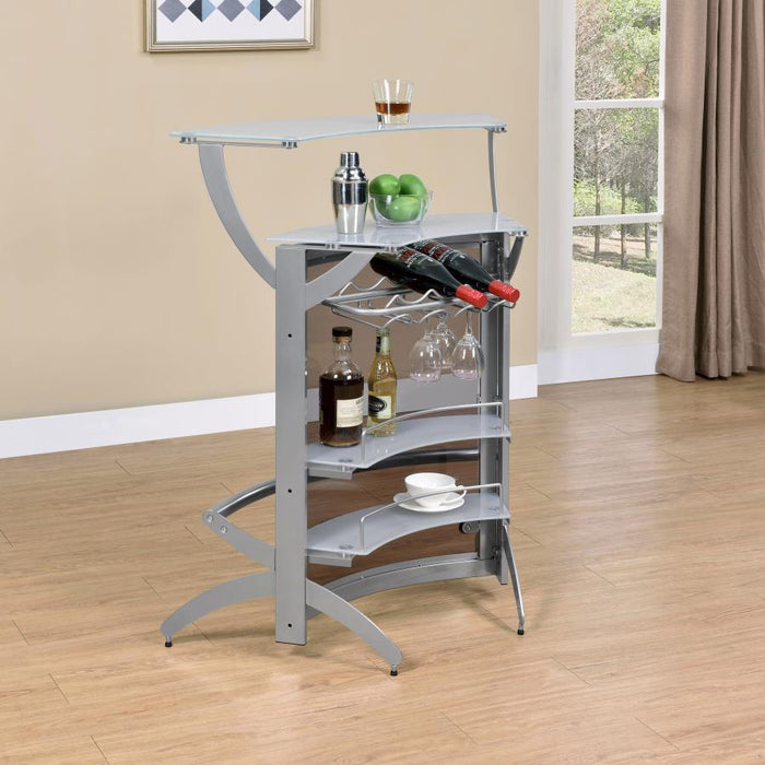 Dallas - 2-Shelf Curved Freestanding Home Bar Cabinet - Simple Home Plus