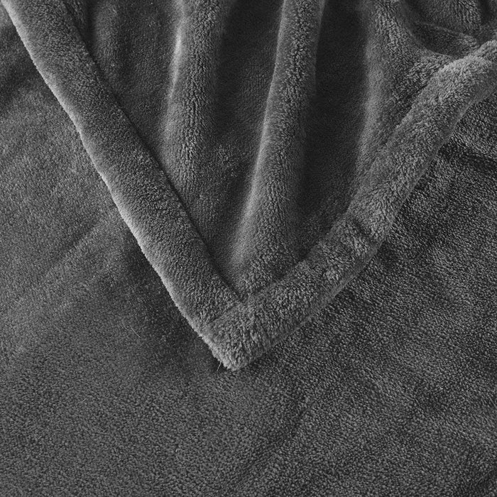 Heated Plush - Throw - Gray - Simple Home Plus