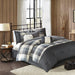 Ridge - Queen 7 Piece Herringbone Comforter Set - Gray - Simple Home Plus