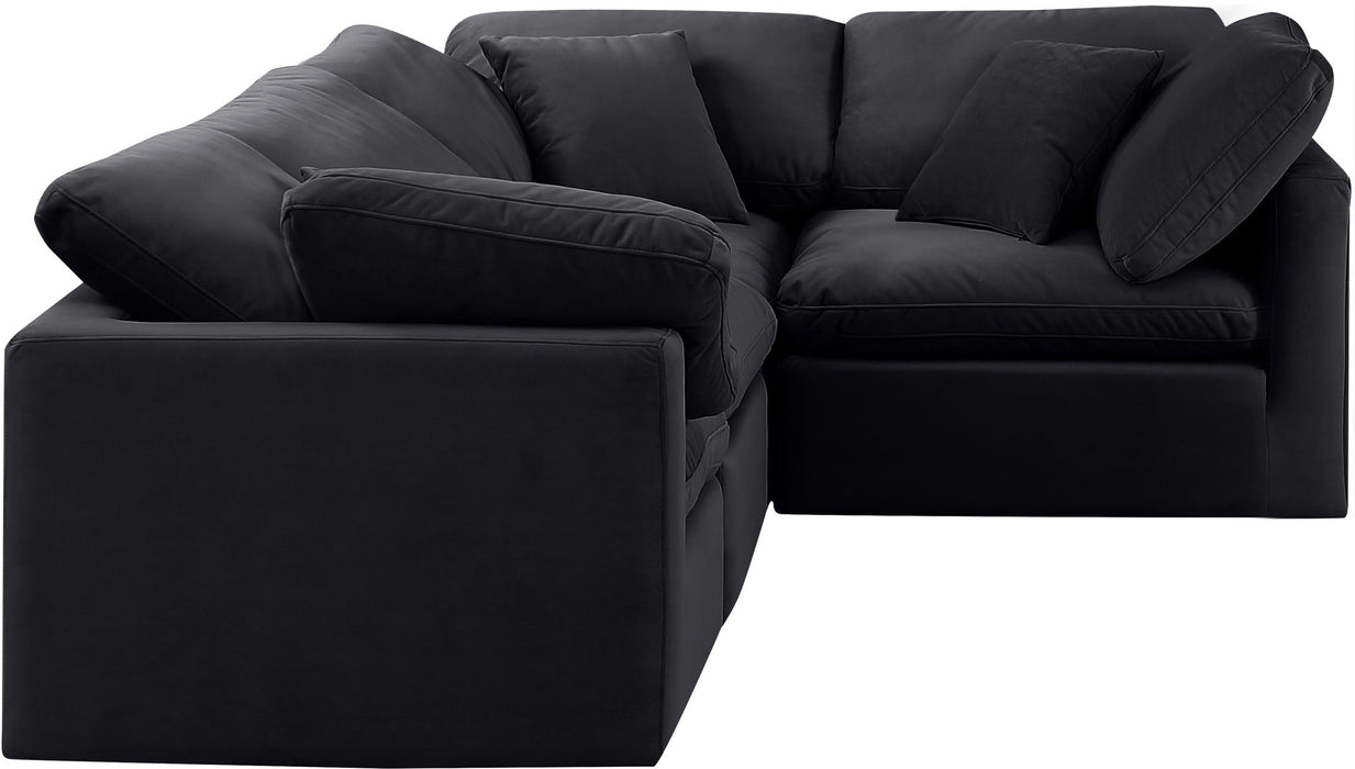 Indulge - Velvet 4 Piece Modular Corner Sectional - Simple Home Plus