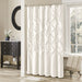 Laurel - Tufted Semi-Sheer Shower Curtain - White - Simple Home Plus
