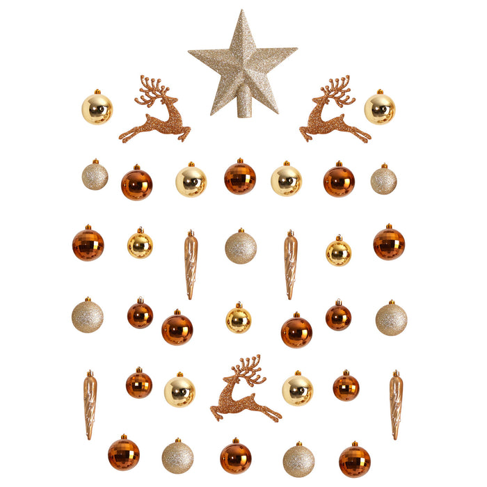 Holiday Christmas Tree 40 Count Ornament Set