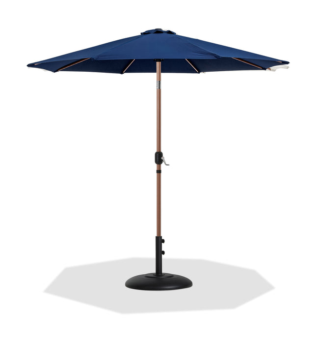 Fiji - Aluminum Patio Umbrella With Round Black And Teak Base - Simple Home Plus