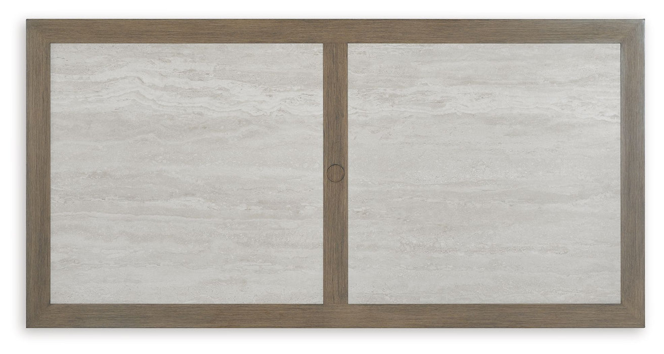 Rainier Ranch - Brown / Beige - Rectangle Dining Table With Umbrella Option - Simple Home Plus