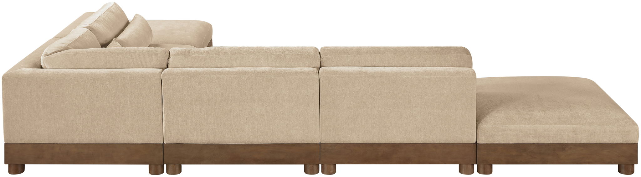 Turin - Chenille Fabric Upholstered Modular Sectional - Beige - Simple Home Plus