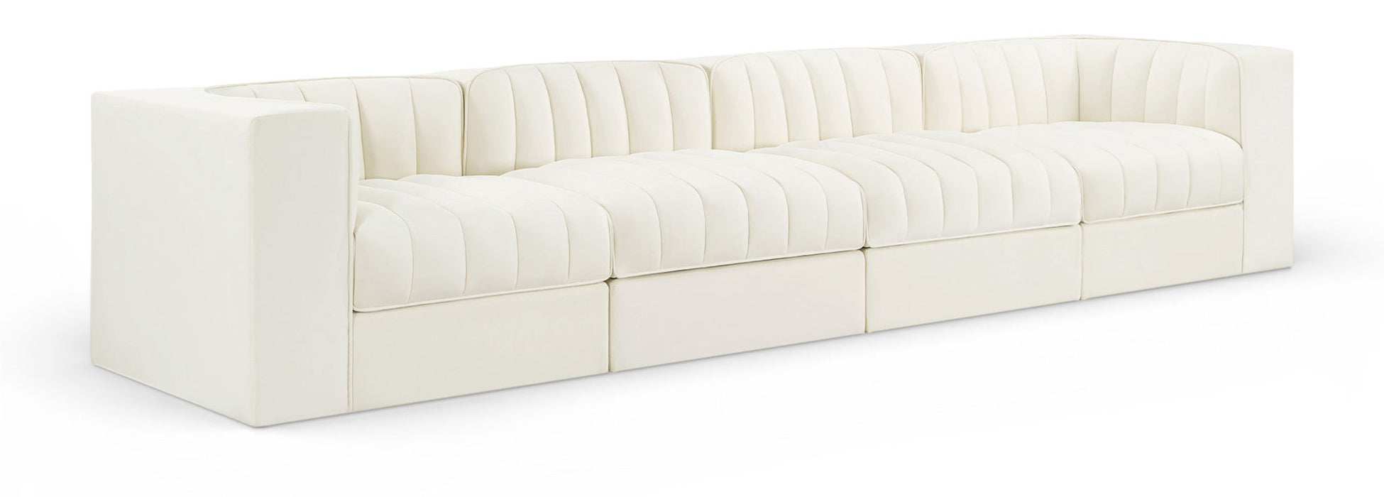 Rummi - Velvet Performance Fabric Upholstered 4 Piece Modular Sofa - Simple Home Plus