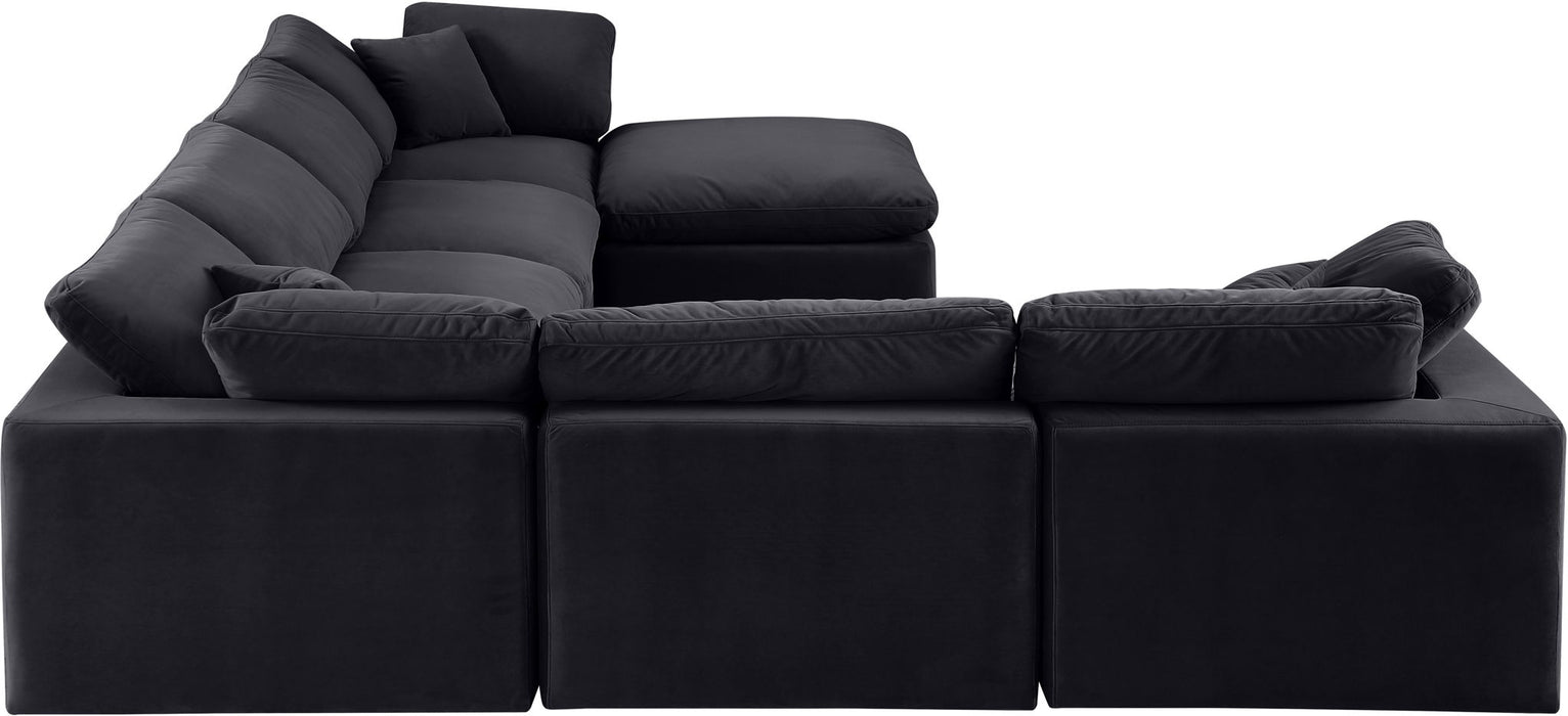 Comfy - 7 Piece Velvet Modular Sectional With Chaise - Simple Home Plus