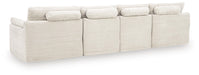 Fannin - 4-Piece Sectional With Ottoman - Ivory - Simple Home Plus