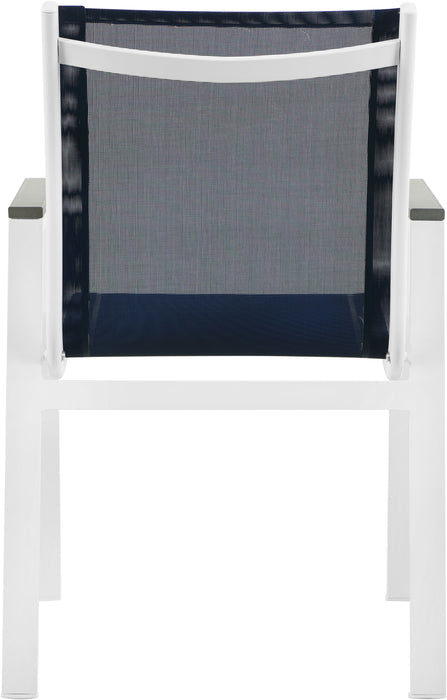 Nizuc - Outdoor Patio Dining Arm Chair With White Frame And Gray Arms (Set of 2) - Simple Home Plus