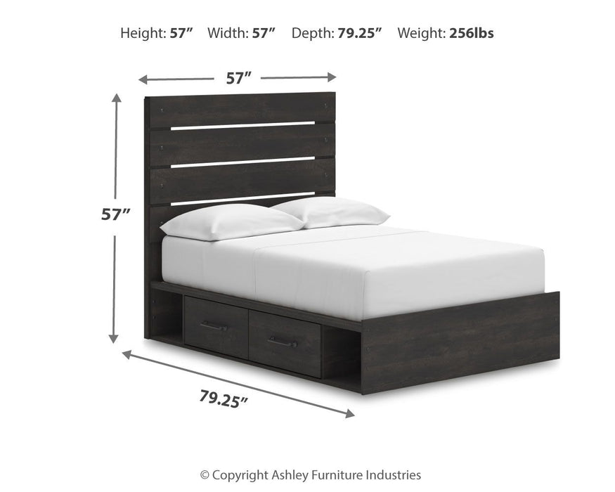 Hollivern - Panel Bed With Storage - Simple Home Plus