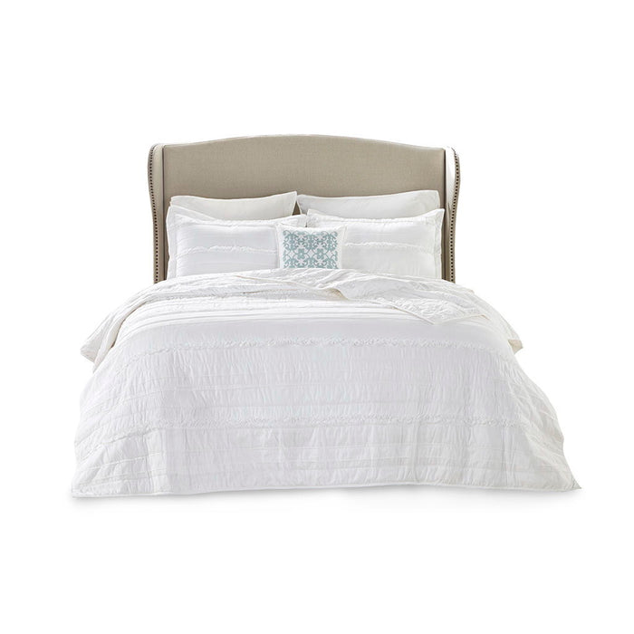 Celeste - 4 Piece Reversible Coverlet Set - White - Simple Home Plus
