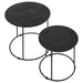 Loannis - 2 Piece Round Mango Wood Nesting Table - Matte Black - Simple Home Plus