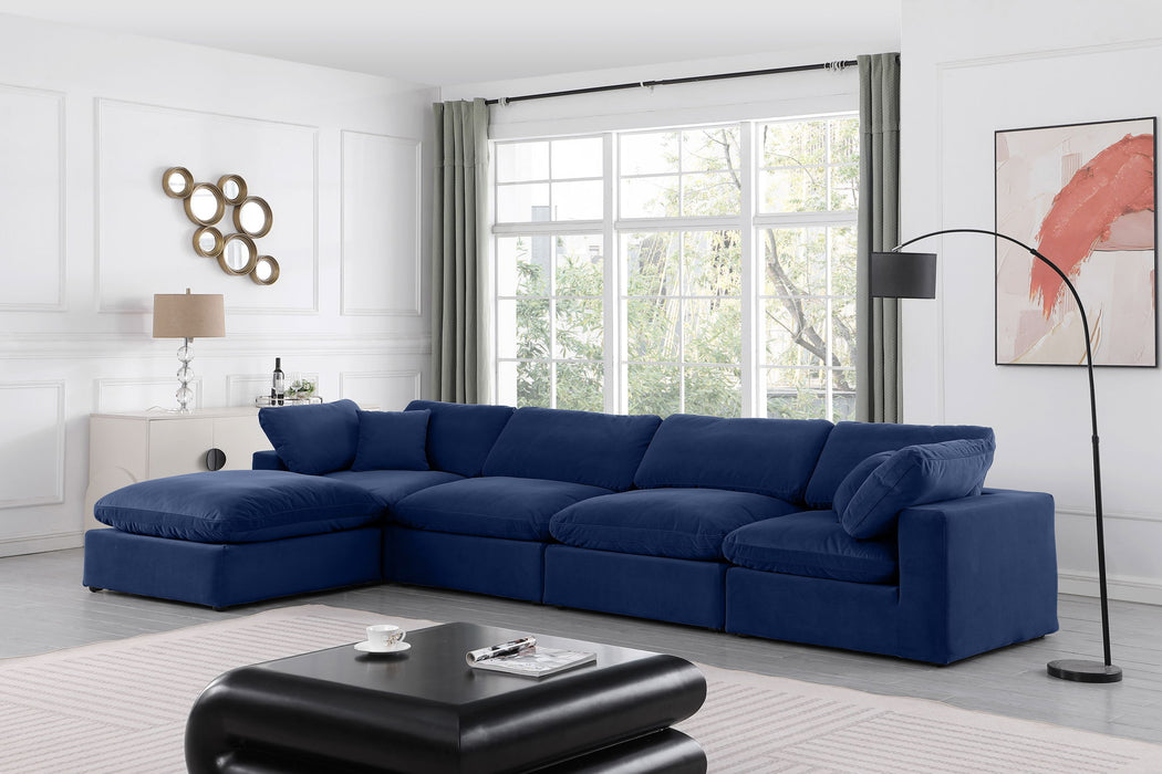 Comfy - 5 Piece Velvet Modular Sectional With Chaise - Simple Home Plus