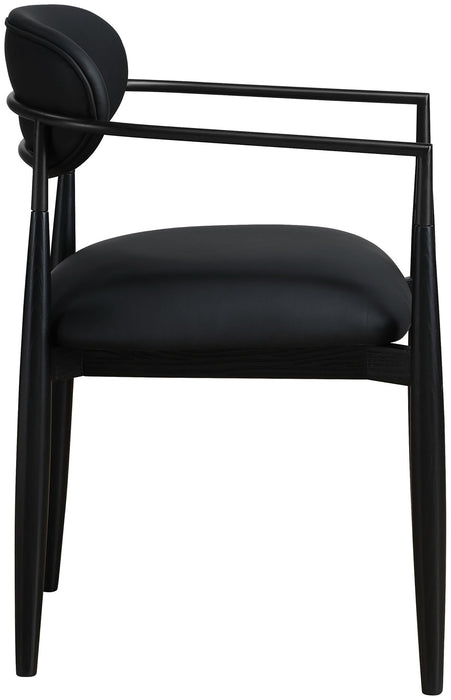 Riccio - Faux Leather Dining Arm Chair (Set of 2) - Black Frame - Simple Home Plus