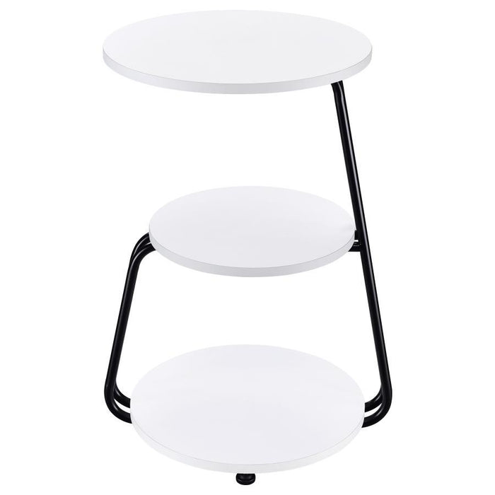 Hilly - 3-Tier Round Accent Side Table - White And Black - Simple Home Plus