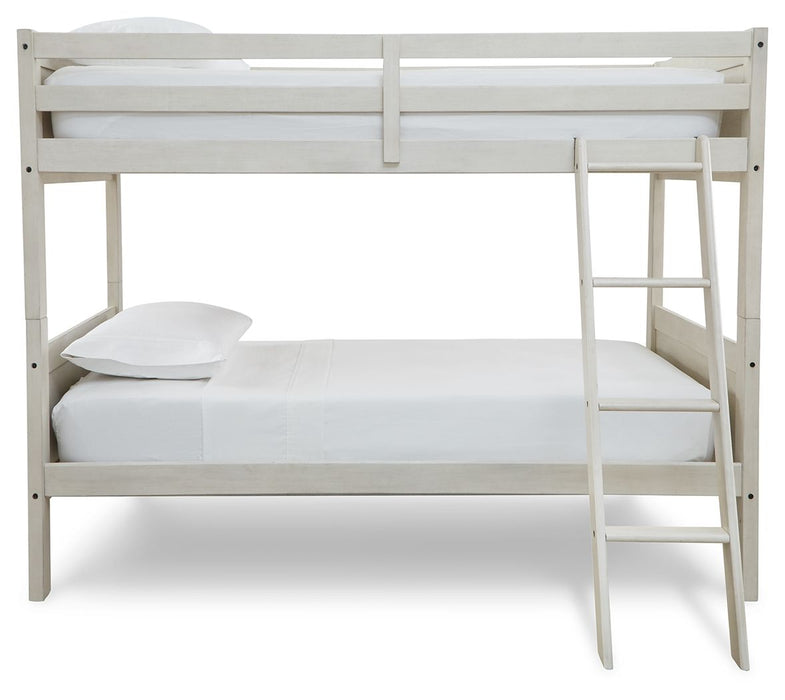 Robbinsdale - Twin/Twin Bunk Bed w/Ladder - Antique White - Simple Home Plus