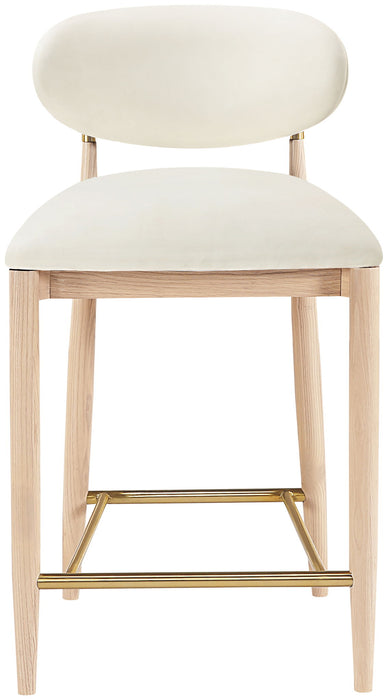 Riccio - Stool - Natural And Gold Frame - Simple Home Plus