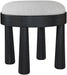 Larea - Linen Textured Fabric Ottoman - Black Base - Simple Home Plus