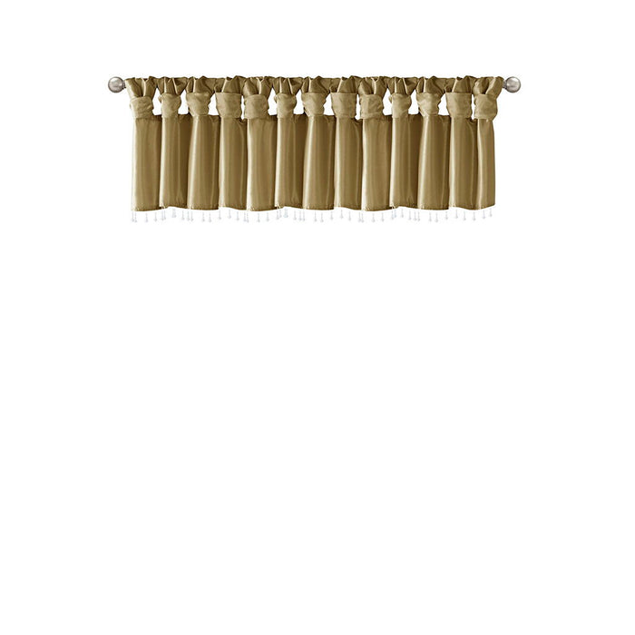 Emilia - Lightweight Valance With Beads - Bronze - Simple Home Plus