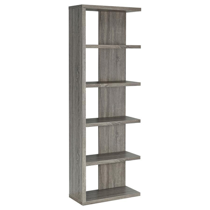 Harrison - 5-Shelf Bookshelf - Weathered Gray - Simple Home Plus
