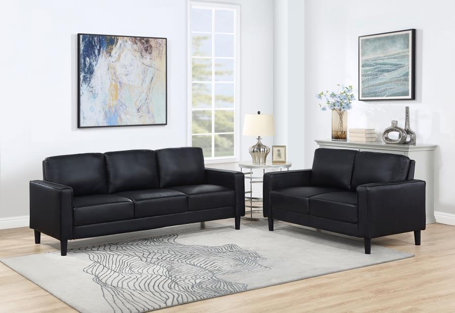 Ruth - Upholstered Track Arm Sofa Set - Simple Home Plus
