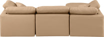 Indulge - Faux Leather 4 Piece Modular Sectional With Chaise - Tan - Simple Home Plus