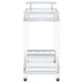 Jefferson - 2-Tier Glass Shelf Acrylic Bar Cart - Chrome - Simple Home Plus