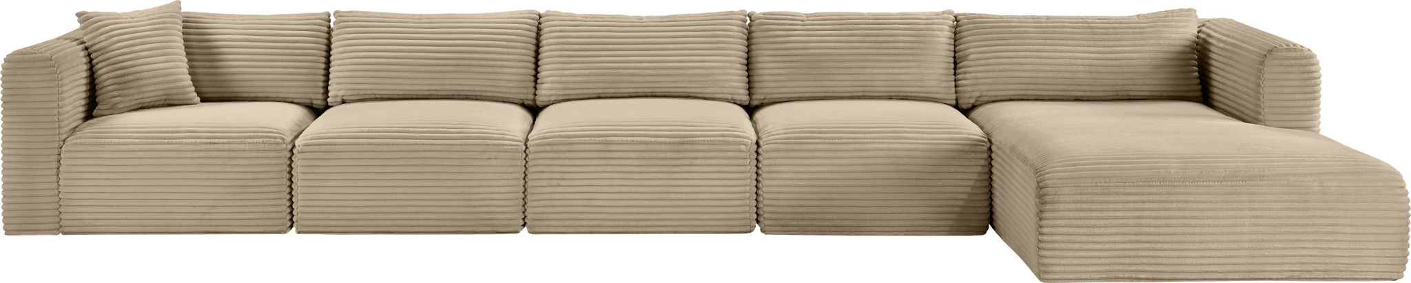 Shaggy - Fabric 5 Piece Modular Sectional With Chaise - Simple Home Plus