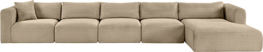 Shaggy - Fabric 5 Piece Modular Sectional With Chaise - Simple Home Plus