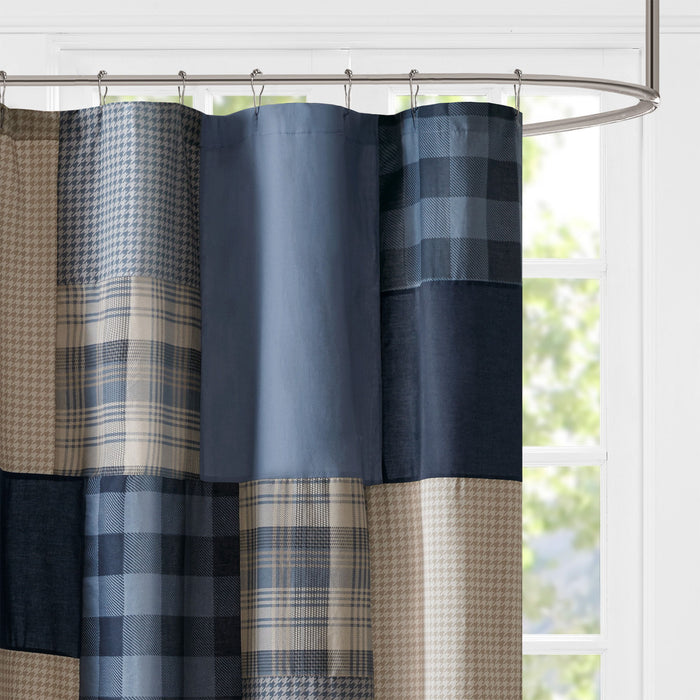 Winter Hills - Cotton Shower Curtain - Blue - Simple Home Plus