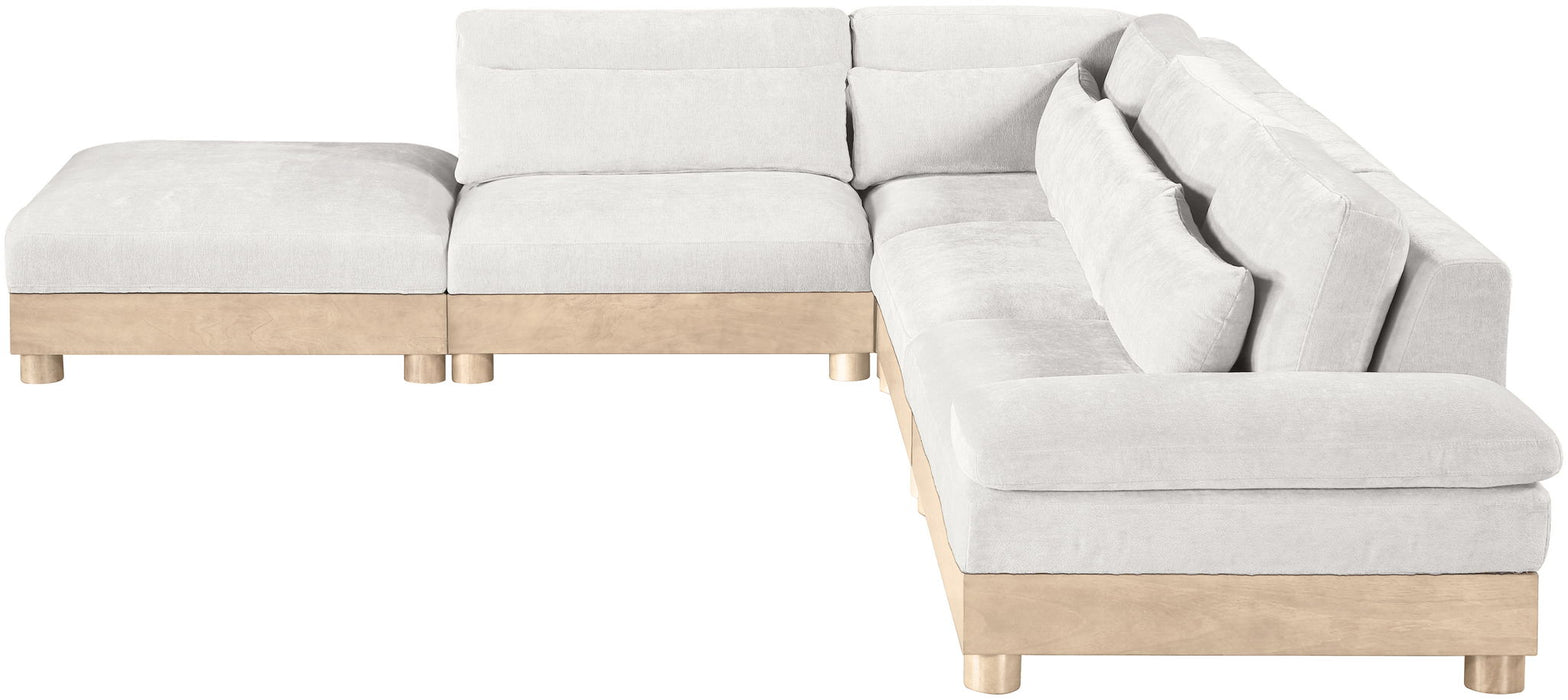 Turin - Chenille Fabric Upholstered Modular Sectional - White - Simple Home Plus