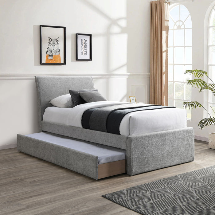 Myles - Chenille Twin Trundle Bed - Simple Home Plus