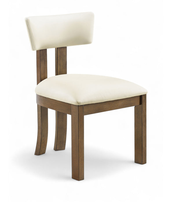 Lavrin - Vegan Leather Upholstered Dining Side Chair (Set of 2) - Walnut Base - Simple Home Plus