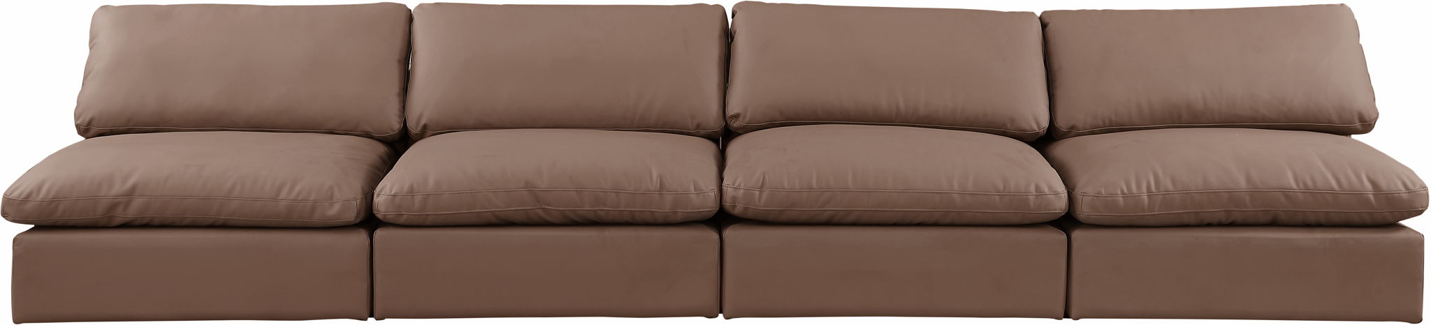 Comfy - Faux Leather Modular Armless Sofa 4 Seats - Simple Home Plus