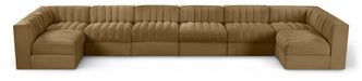 Rummi - Velvet Performance Fabric Upholstered 8 Piece Modular Sectional (With 2 Corner Chairs) - Simple Home Plus