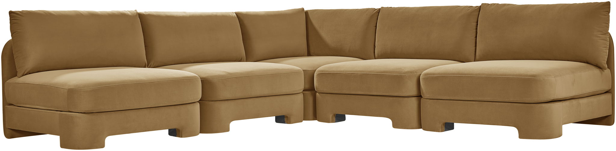 Hammond - Velvet Performance Fabric Upholstered 5 Piece Armless Sectional - Simple Home Plus
