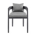 Menorca - Outdoor Patio Dining Chairs In Aluminum With Gray Cushions - (Set Of 2) - Simple Home Plus