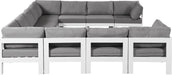 Nizuc - Outdoor Patio 11 Piece Modular Sectional With White Frame - Simple Home Plus