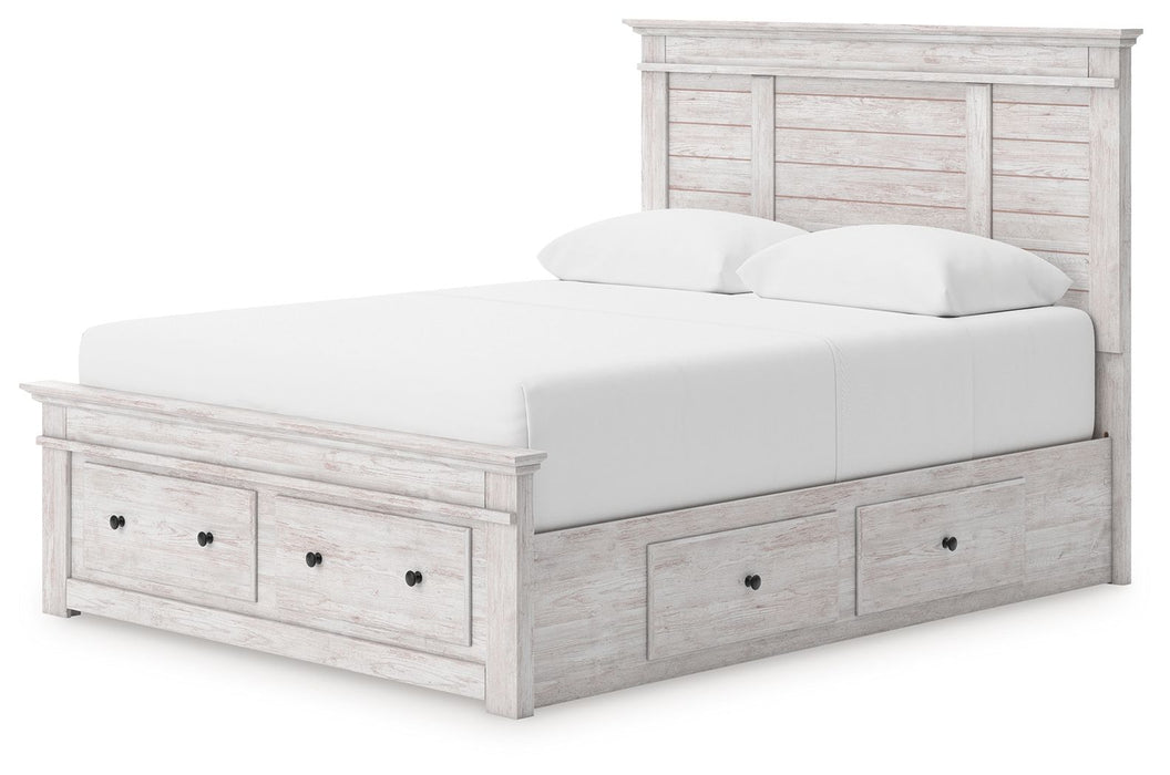 Makidern - Panel Storage Bed With 2 Under Bed Storage Units - Simple Home Plus
