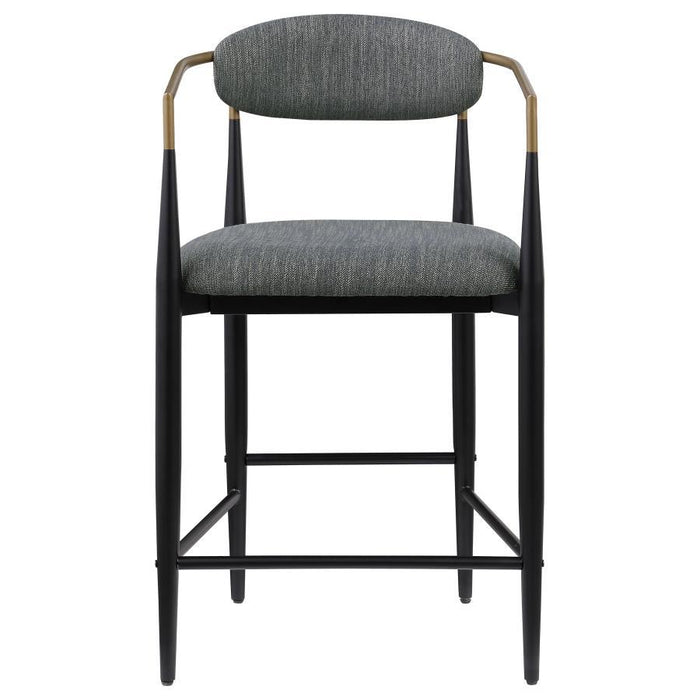 Tina - Metal Counter Height Bar Stool With Upholstered Back And Seat (Set of 2) - Simple Home Plus