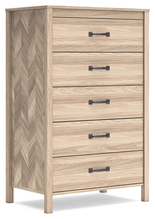 Battelle - Tan - Five Drawer Chest - Simple Home Plus