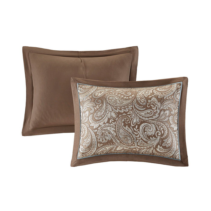 Aubrey - 6 Piece Duvet Cover Set - Blue / Brown - Simple Home Plus