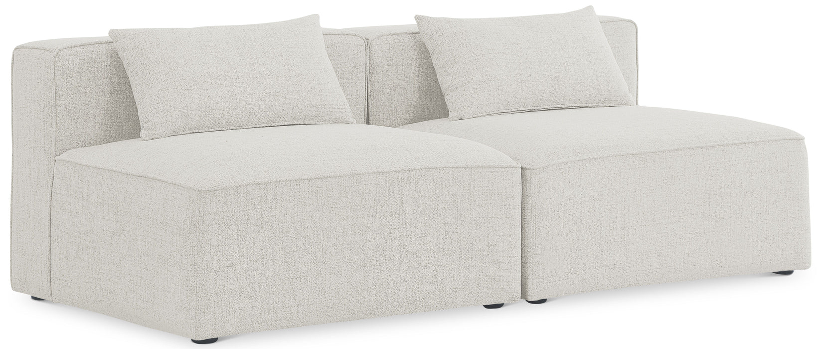Cube - Linen Modular 2 Seat Armless Sofa - Simple Home Plus